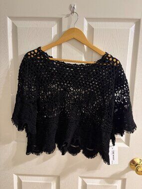 Sheer Crochet/Lace Crop Top